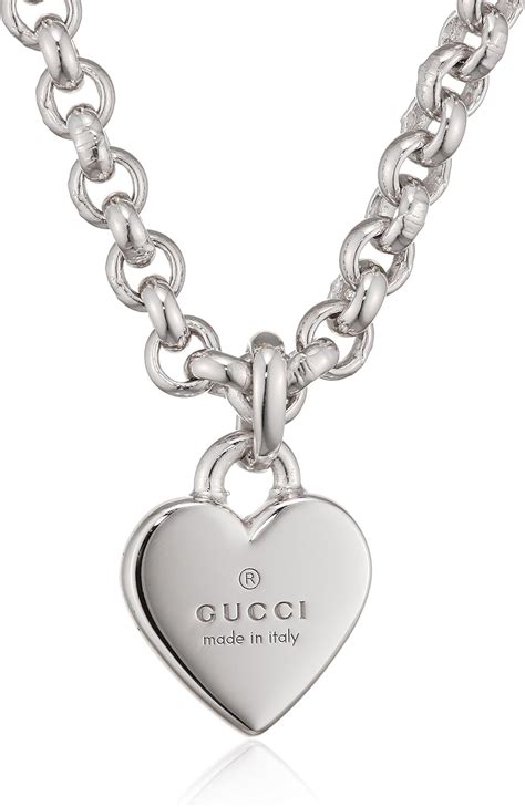 gucci silver bead necklace|gucci trademark heart silver necklace.